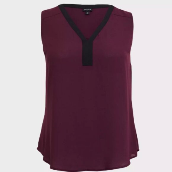 Torrid Georgette Tank in Highland thistle (Burgundy) Size 3 - Picture 2 of 12